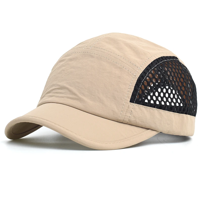 Summer Mesh Short Brim Baseball Cap Men Women Breathable Dad Hat Adjustable Solid Trucker Style Low Profile Caps