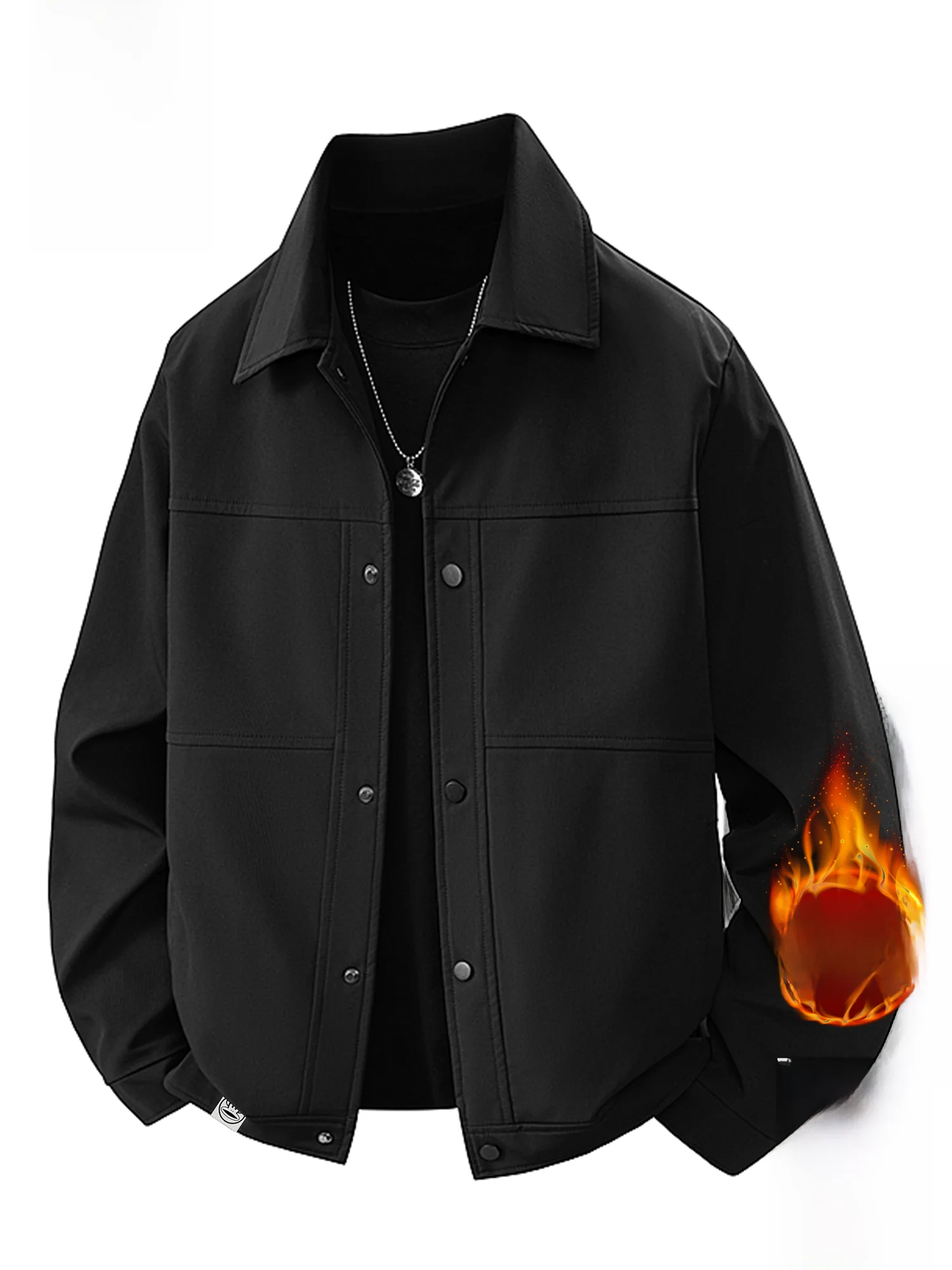 

PaulFrank Premium Fce Lined Oversized Casual Jaet Men's Winter Thiened Loose Fit Outerwear Turn-down Collar Coat