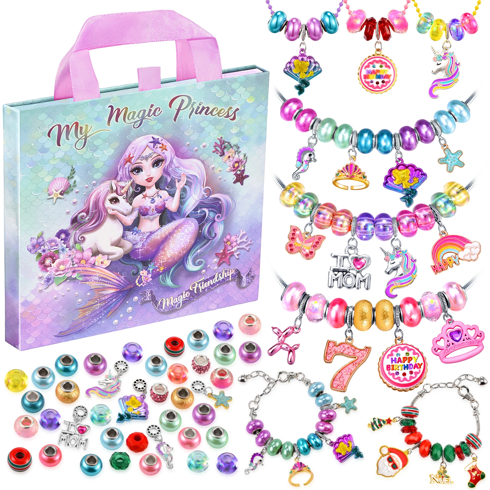 

Mermaid Jewelry Product Making Set DIY Art Craft Set Girl Toy Age 5 6 7 8 9 10 11 12 Year Old Girl Child Creative Birthday Gift