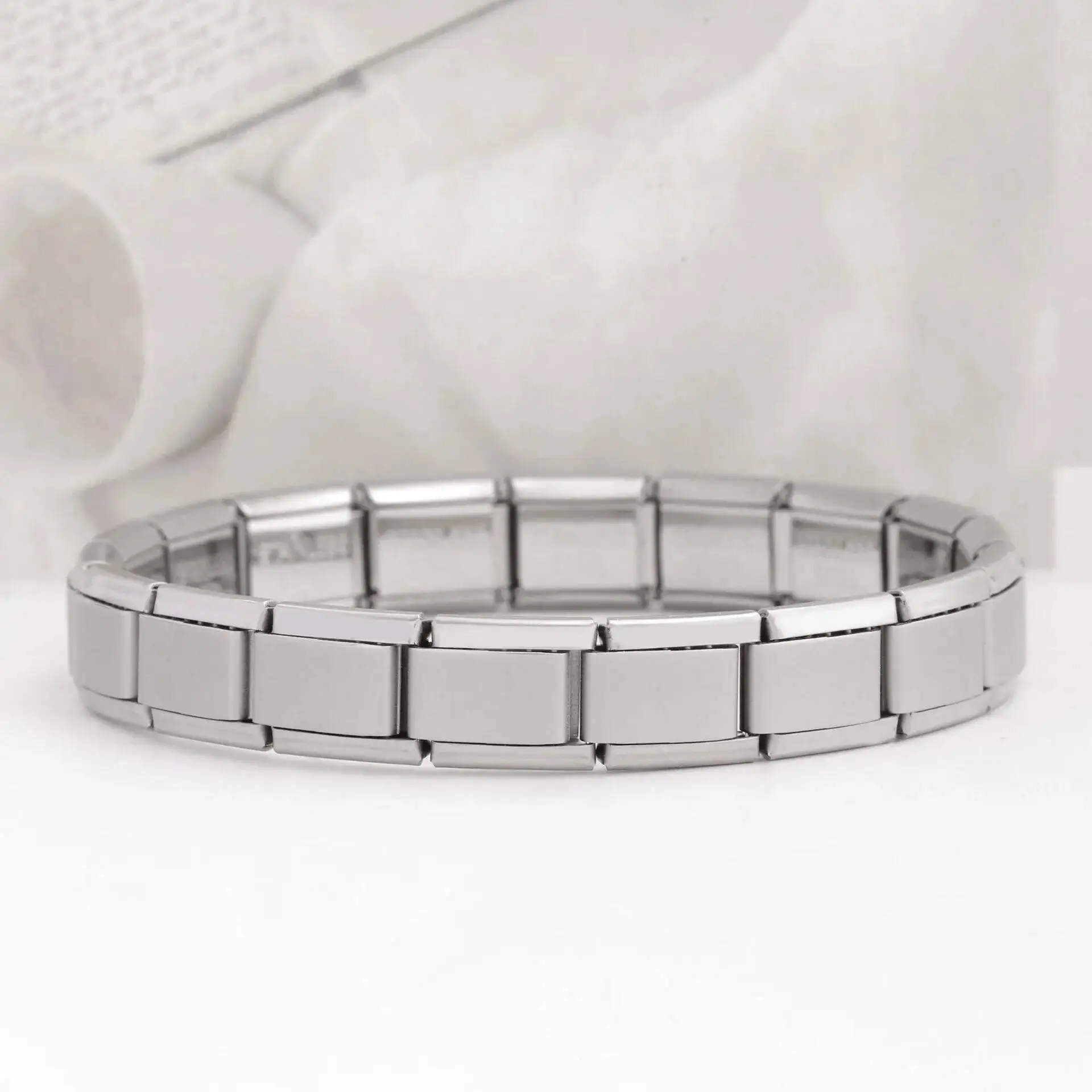 20PCS Wholesale Charms Italian Stainless Steel 9MM Colorful Style Elastic Bracelet For Woman Men DIY Making Gift Dropshipping