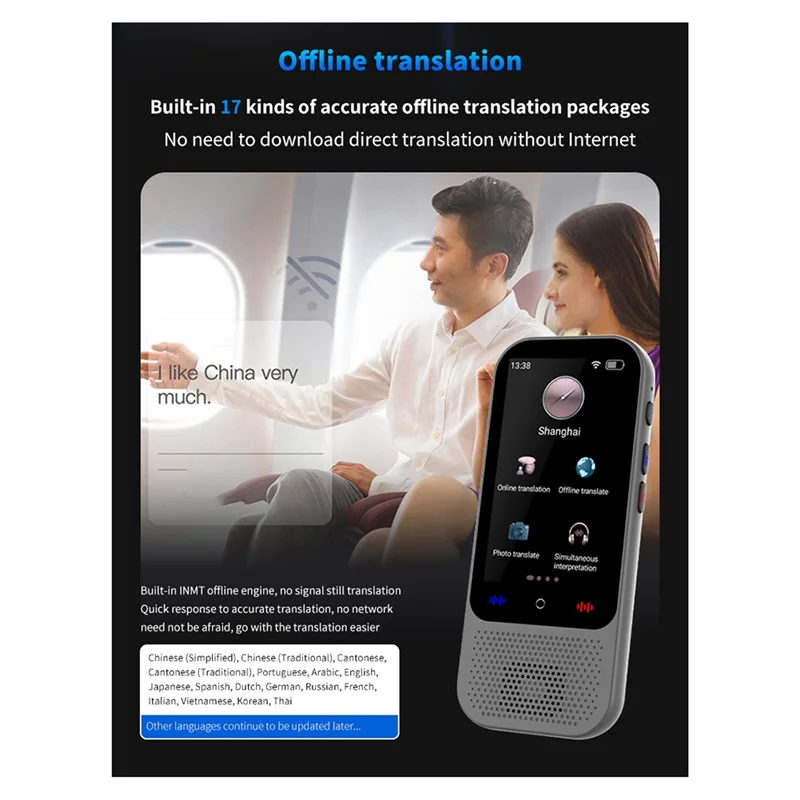 B63B-آلة الترجمة المحمولة S80 Pro Chatgpt اللغات في الوقت الحقيقي ترجمة صوت ذكي تسجيل نص الصورة المترجم