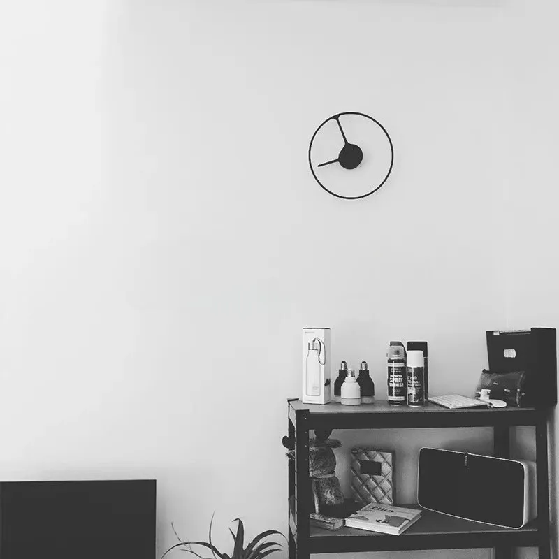 Nordic, time aperture round, wall clock metal, clock black and white minimalist design