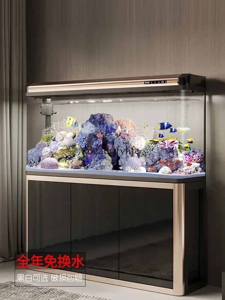 LD33 salon Aquarium changement d'eau Aquarium moyen créatif Super blanc verre poisson Globe