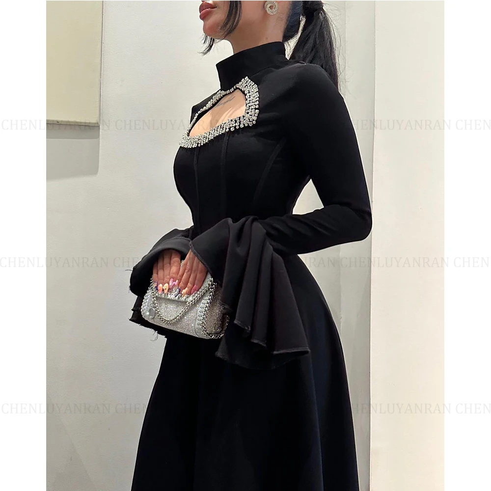 MOLISA Gorgeous Party Evening Gowns 2024 New A-Line High Neck Long Flare Sleeve Prom Dress Beading Special Formal Occasion Dress