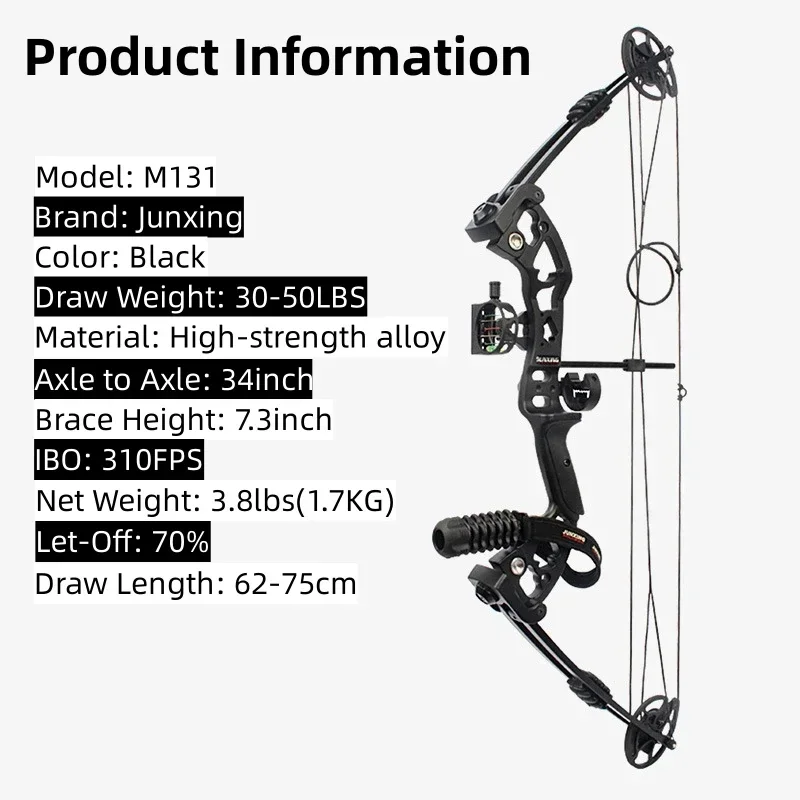 

Sanlida Archery Advanced Target Портативный комплект блочного лука с аксессуарами Гладкая настенная стрельба по мишеням ETA 40 дюймов