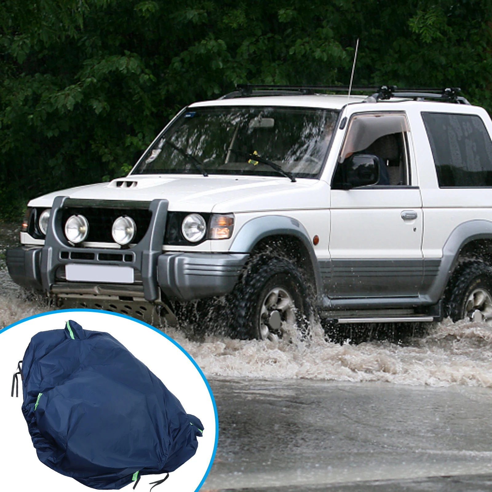 

Car Cover Waterproof Sun Protection 190T Navy Blue XL Size Fits Small Cars Outdoor Snow Winter Car