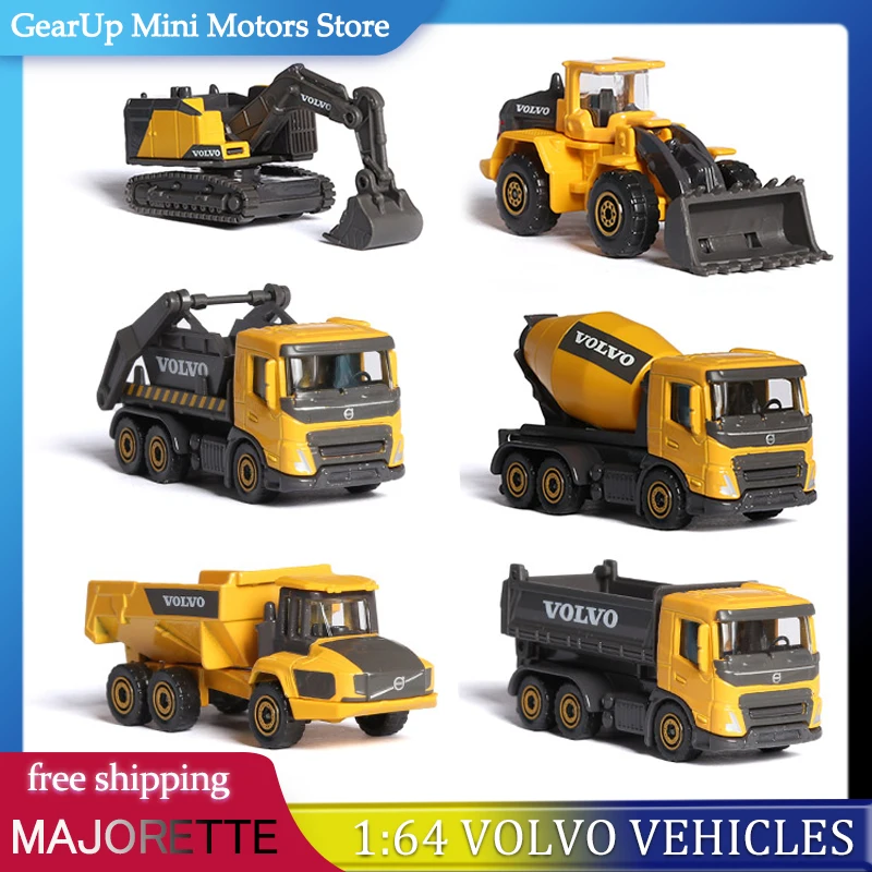 

Majorette 1:64 Volvo Construction Vehicles Alloy Model Articulated Haulers Crawler Container Transporters Play Display Toy