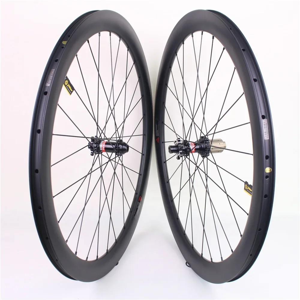 

aero Carbon Cycling Gravel Wheel Disc Brake 47mm Tubeless 27mm Wide UD Matte 28H Novatec D411-412SB Disc Wheel