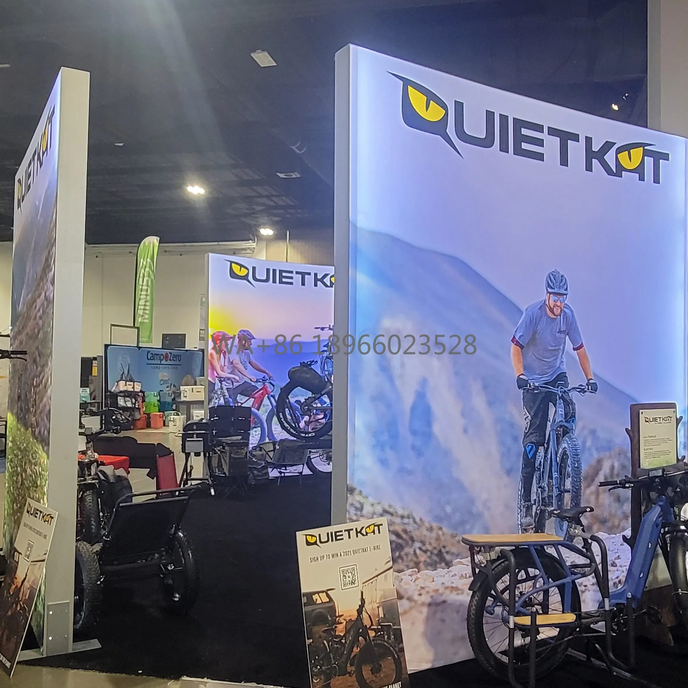 Design personalizzato per cabina per esposizione commerciale 20x20 per supporto espositivo riutilizzabile Philly Bike Expo