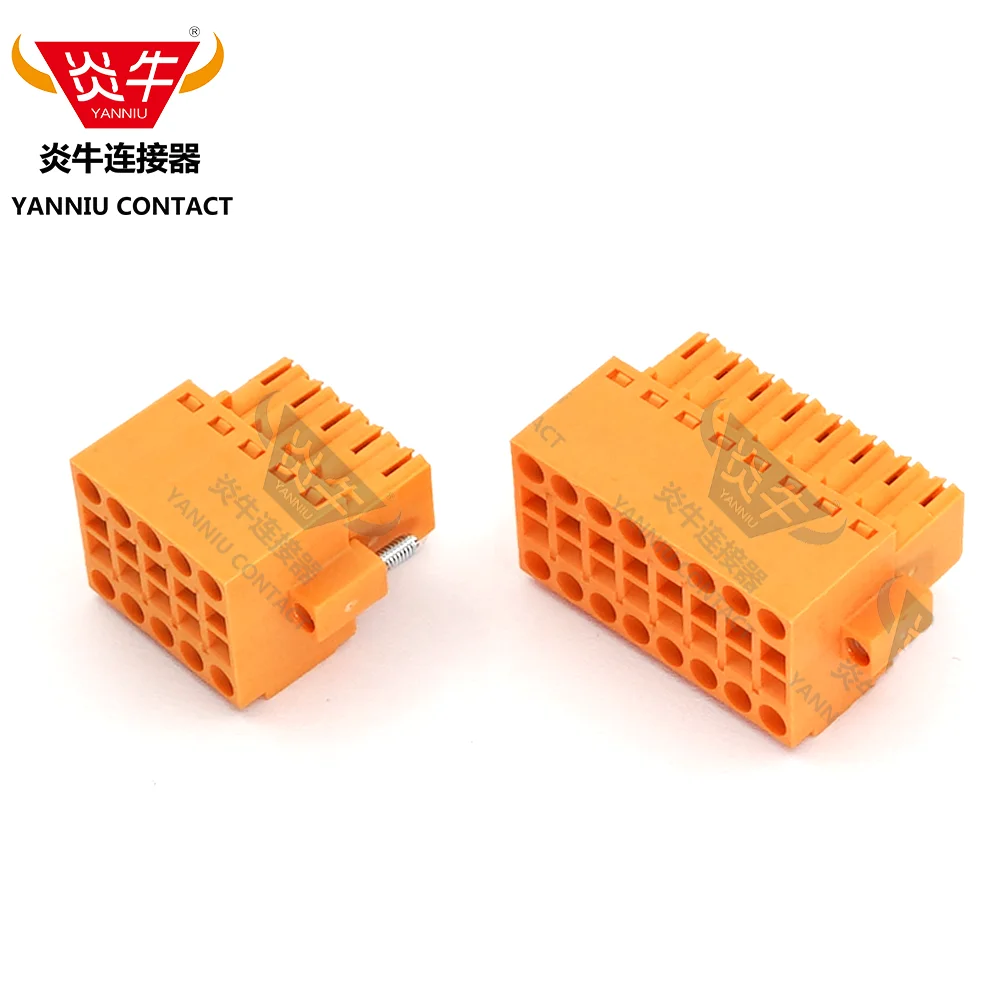 10Pcs KF2EDGKEM 3.5 2P ~ 12P FEMALE PCB CONNECTOR PLUGGABLE PLUG-IN Double Row BLOCKS Orange PHOENIX CONTACT YANNIU KEFA