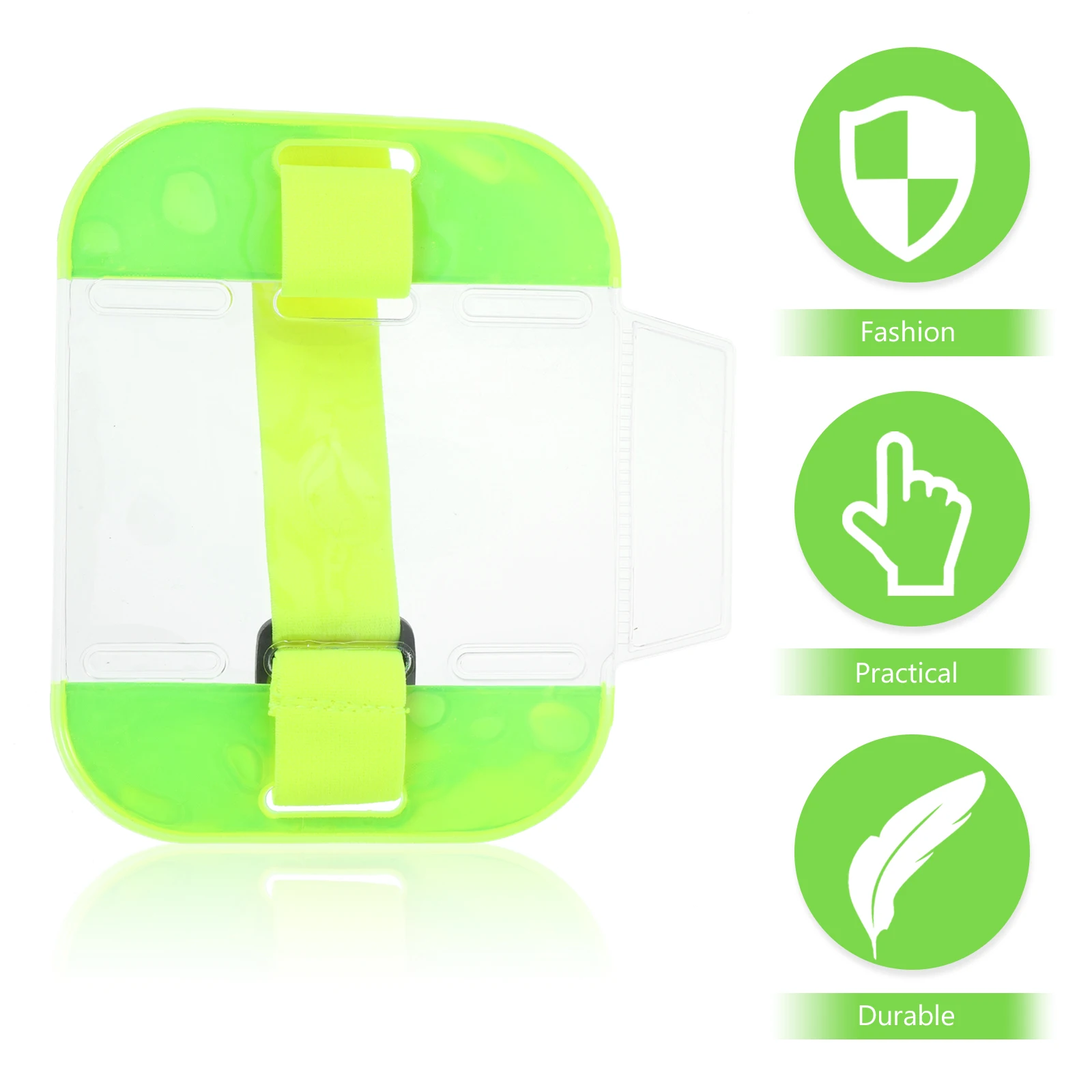 

2pcs ID Arm Badge Holders Adjustable PVC Nylon Armband Clear License Holders ange Staff Plastic Badge Protective Cover