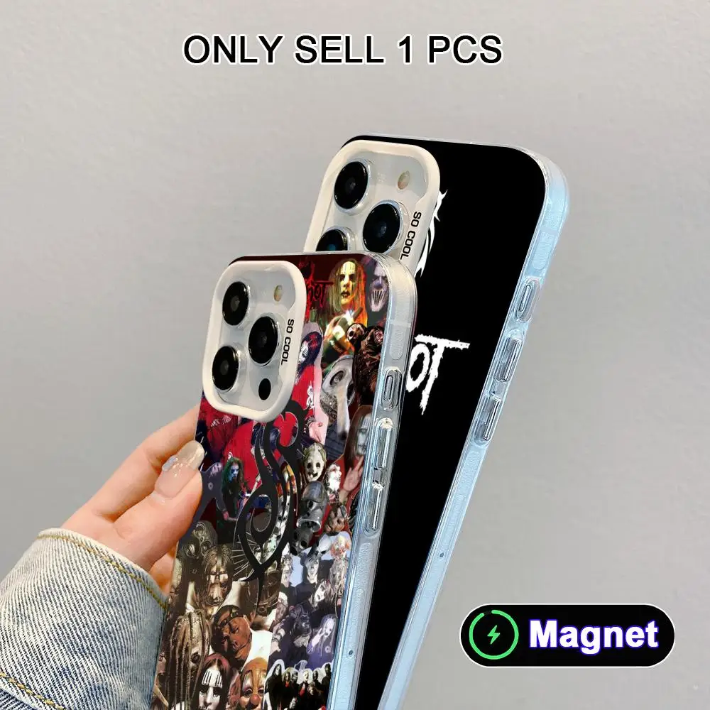 Fashion S-Slipknot-S Phone Case for iPhone 17 16 15 14 13 12 11 X XR XS Air Pro Max Plus Colorful Silver Magnet Cover