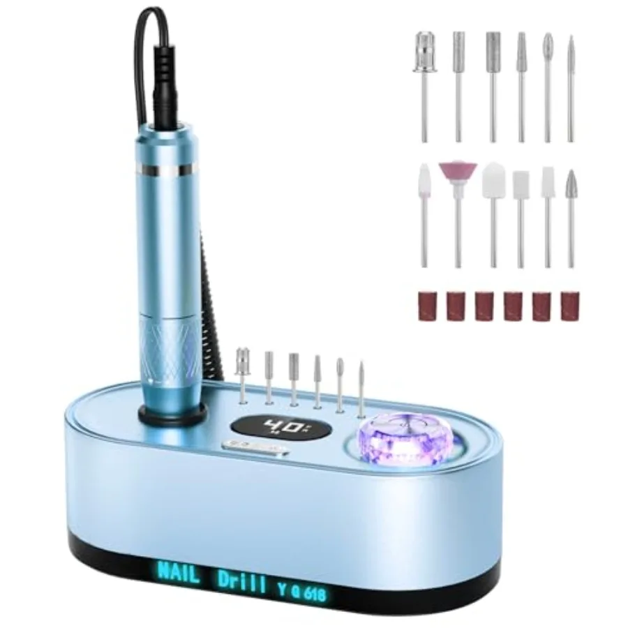 

Electric Nail Drill Professional: 40000RPM Electric Nail File Kit E File Nail Drill Machine with LCD Display for Acrylic Gel Na