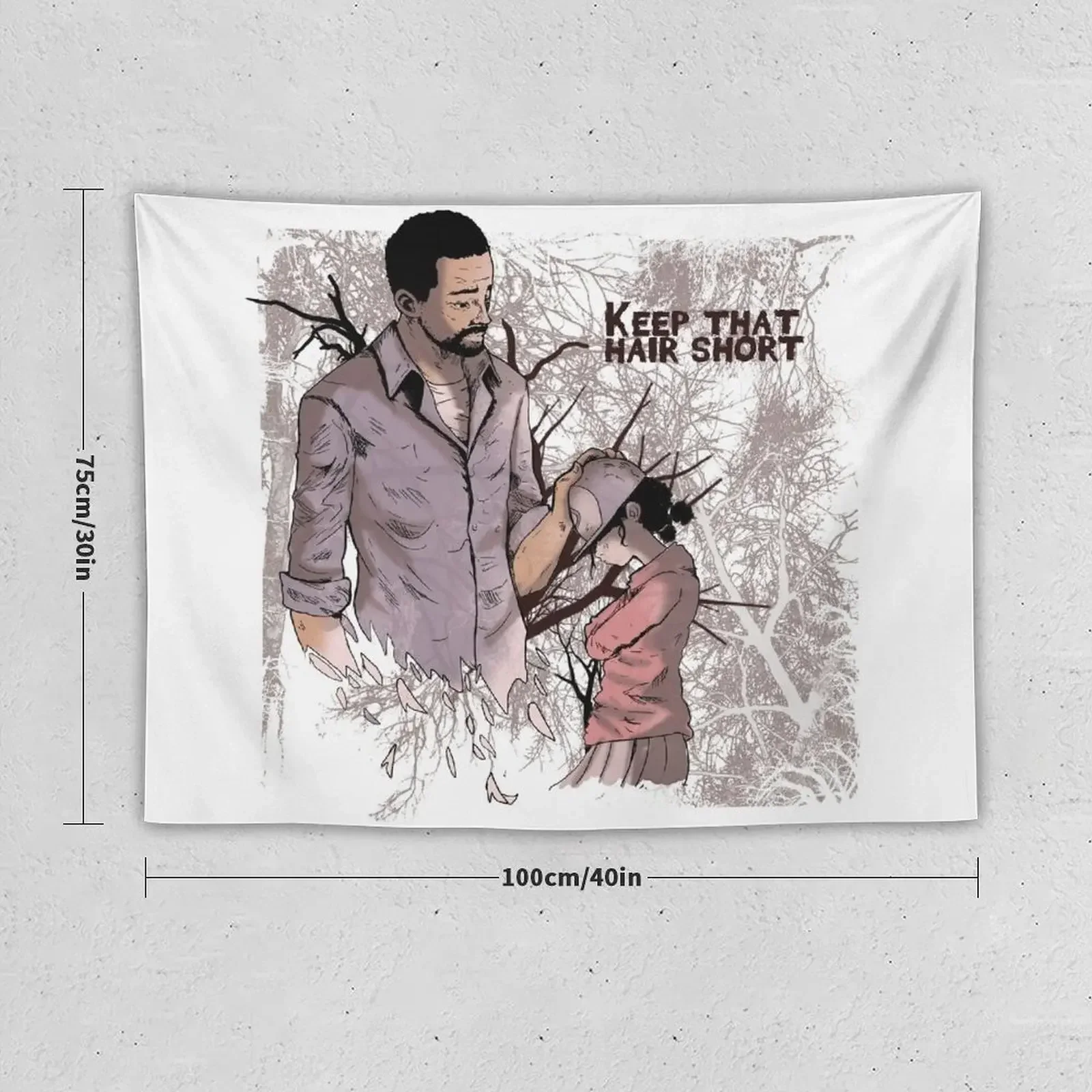 Walking Dead - Lee and Clementine Tapestry Carpet Wall Custom Wall Hanging Decor Tapestry