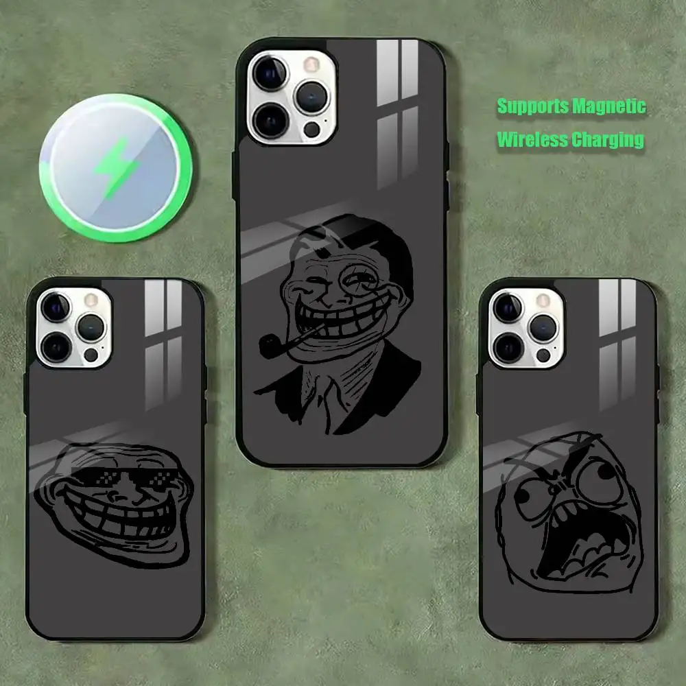 

Comics Memes Funny Trollfaces Phone Case For iPhone17,16,15,14,13,12,11 Plus,Pro Allows magnetic wireless charging