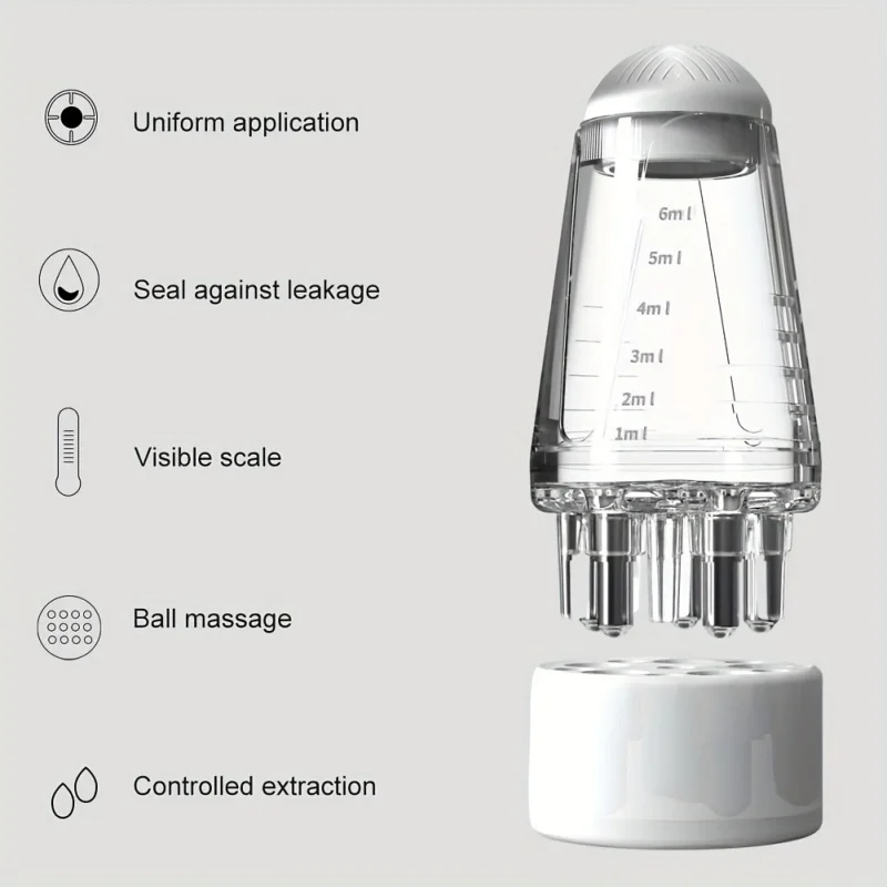 4-teiliges Haarpflege-Set: Satin-Schlafhaube mit Kopfhautmassage-Shampoo-Bürste, Wurzelkamm, Applikatorflasche und Haaröl-Kopfhaut-Applikator-Werkzeugen – Detail 4