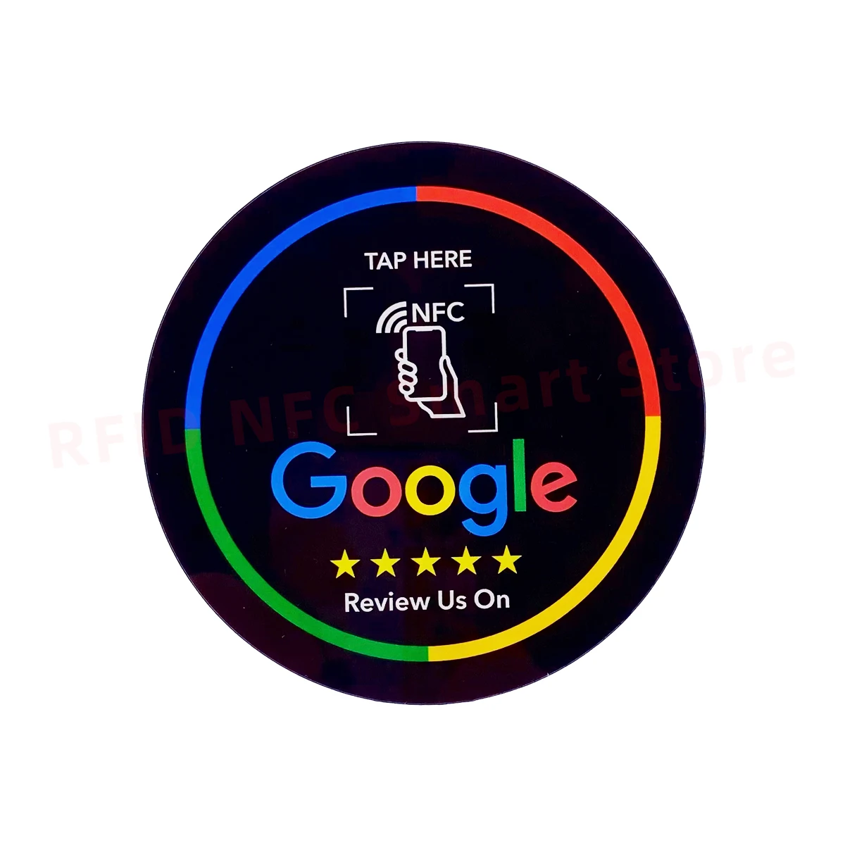 Big Size Waterproof Acrylic NFC Sticker Google Review NFC Square Cafe Table Sticker 100*100mm Google Review NFC Acrylic Tags 