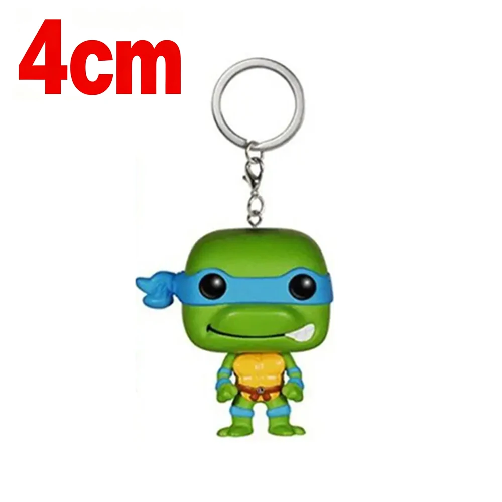 Newest Green Turtle Warrior Doll Keychain Vinyl Figure Key Ring Backpack Pendant Cartoon Animal Ornament Collectible Toy Gift - view 3