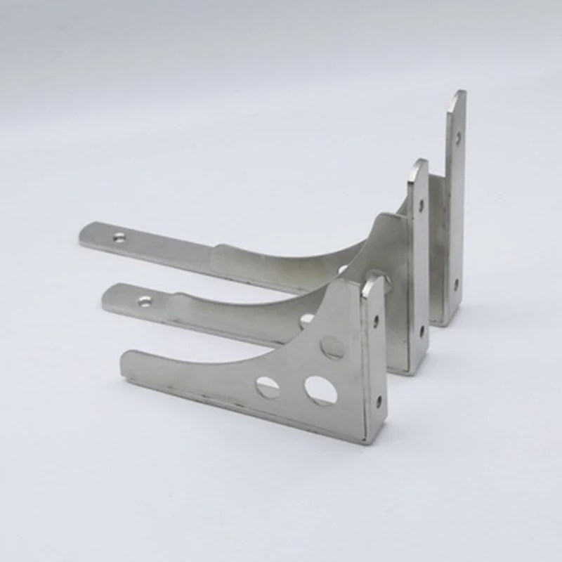 2 قطعة قوس ترايبود فضي اللون لرف الحائط خزانة الكتب مقصورة تصاعد قوس جبل دعم ثابت الرف