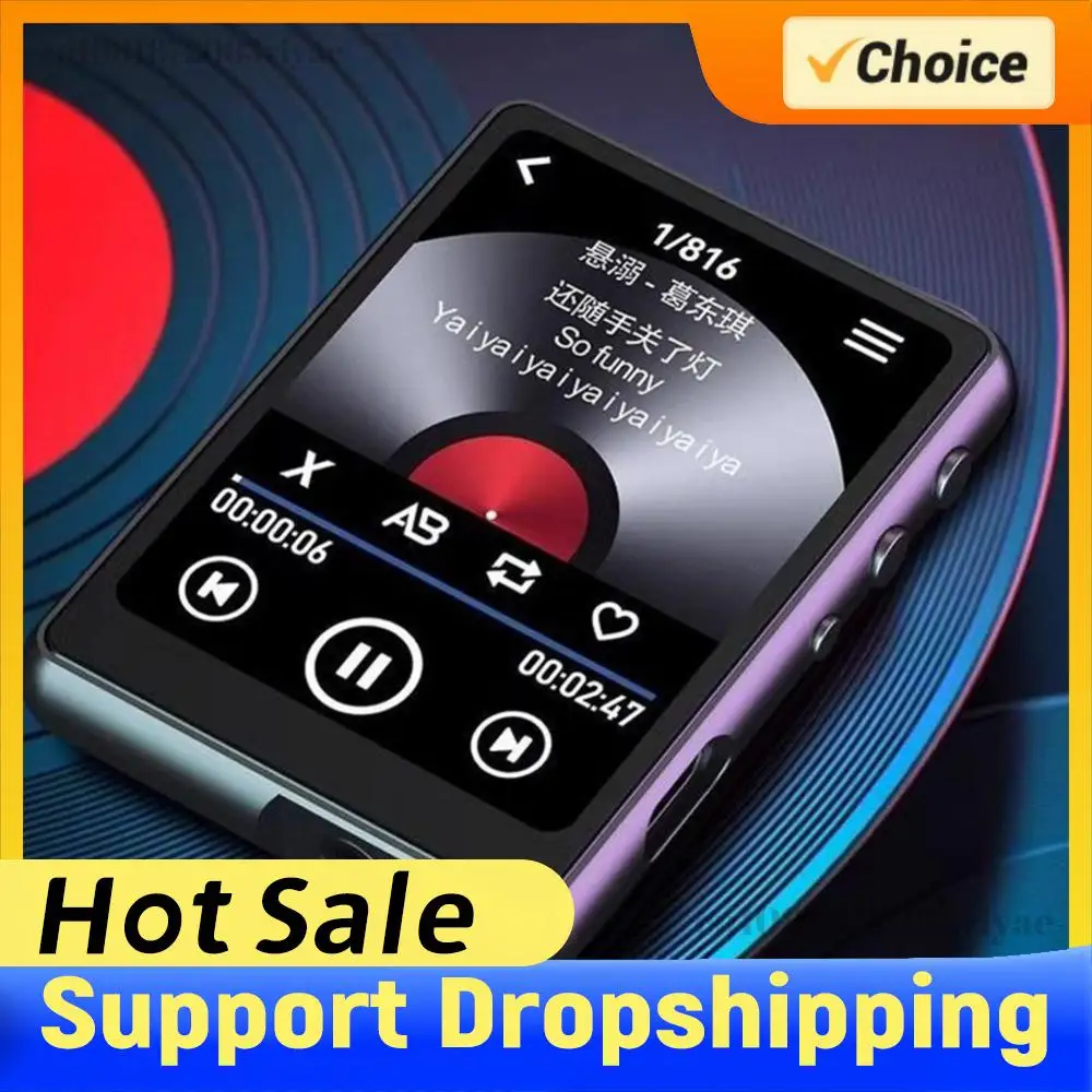 

Портативный MP3-плеер с 2,4-дюймовым HD LCD-экраном, Bluetooth, стереодинамиком, для прогулок, спорта, MP4-видеоплеер, электронная книга/диктофон/FM-радио