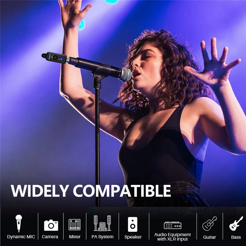 AS95-A11 Wireless Microphone Transmitter Receiver 2.4Ghz, XLR Microphone Wireless System, Wireless Mic Adapter For Audio Mi