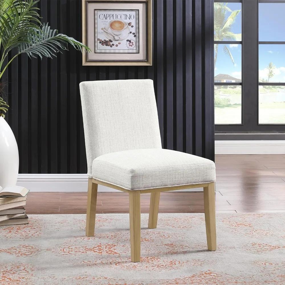 Upholstered Dining Chair - Stain-Resistant Woven Fabric, 19.5