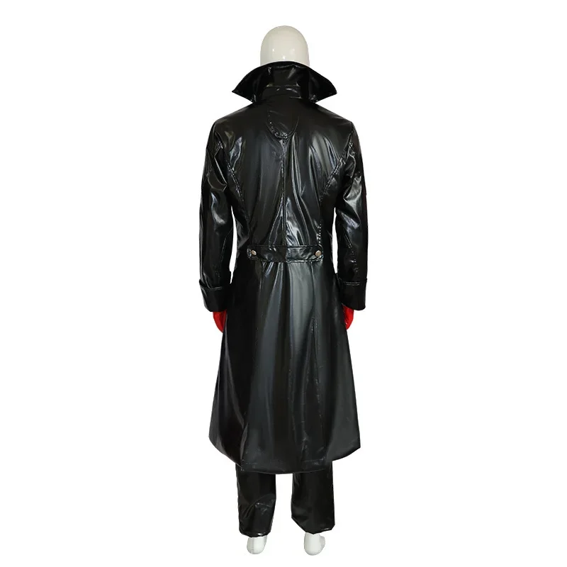 Game HOLOUN P5 Amamiya Ren New Cosplay Costume Wig Joker Faux Leather Coat Pants Vest Gloves Daily Wear Cos Convention Rose Net