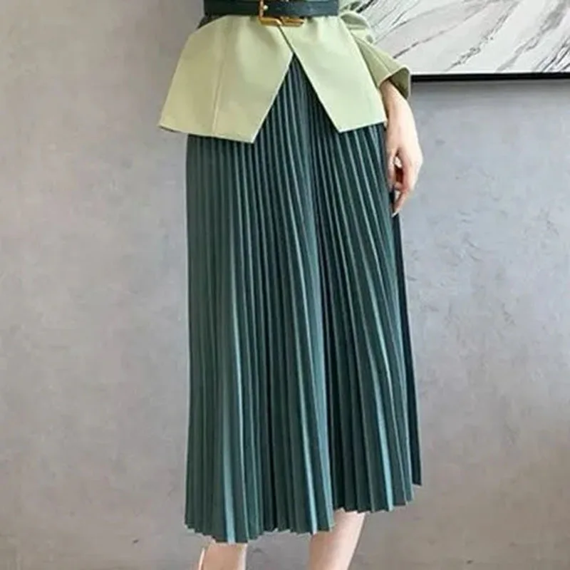 2024 Winter Elegant Fashion Harajuku Slim Fit Matching Sets Loose Casual All Match Long Sleeve Suit Pleated Skirt Two Piece Set