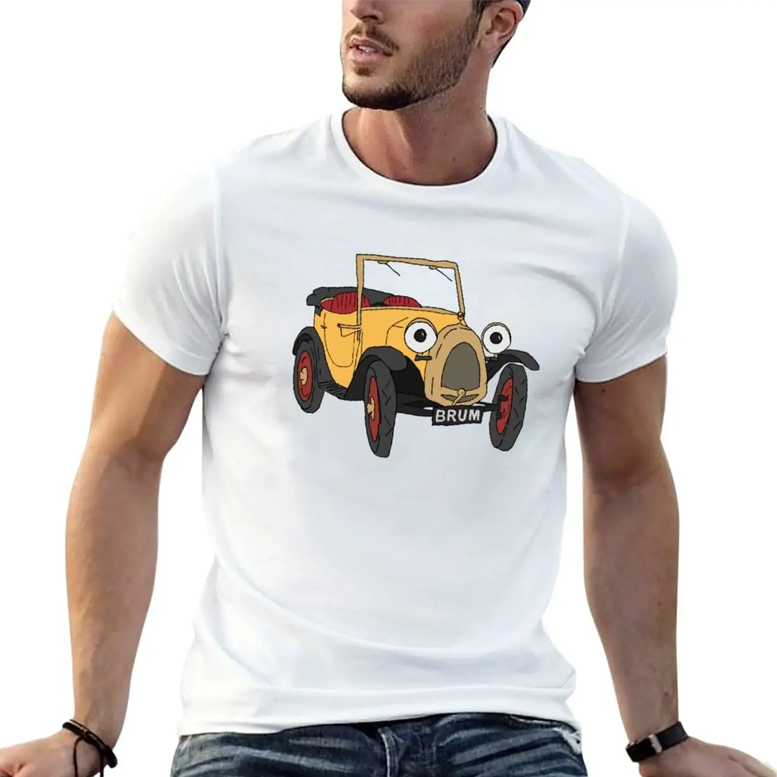 Nueva camiseta Brum de manga corta, camiseta extragrande para hombre