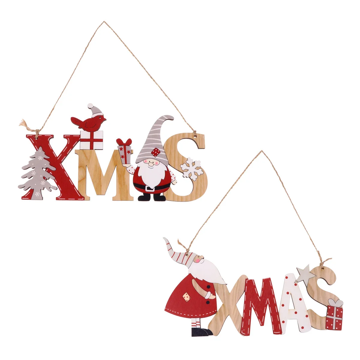 2 قطعة علامة خشبية معلقة عيد الميلاد باب ديكور الاطفال هدية عيد الميلاد مجلس الخشب الجدار الديكور احتفالي حلية قلادة الرياح الرنين المنزل