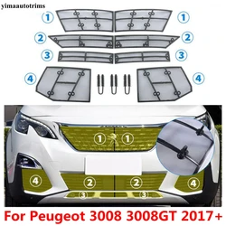 For Peugeot 3008 3008GT 2017 - 2023 Car Front Insect Insert Net Screening Mesh Grille Protection Accessories Exterior Refit Kit