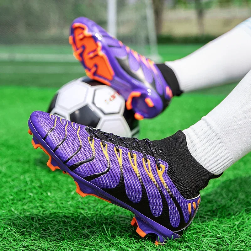 Männer Fußball Schuhe Sport FG/TF Outdoor Fußball Stiefel Training Jungen Spiel Rutschfeste Lange Spikes Stollen Indoor Futsal komfortable – Detail 30