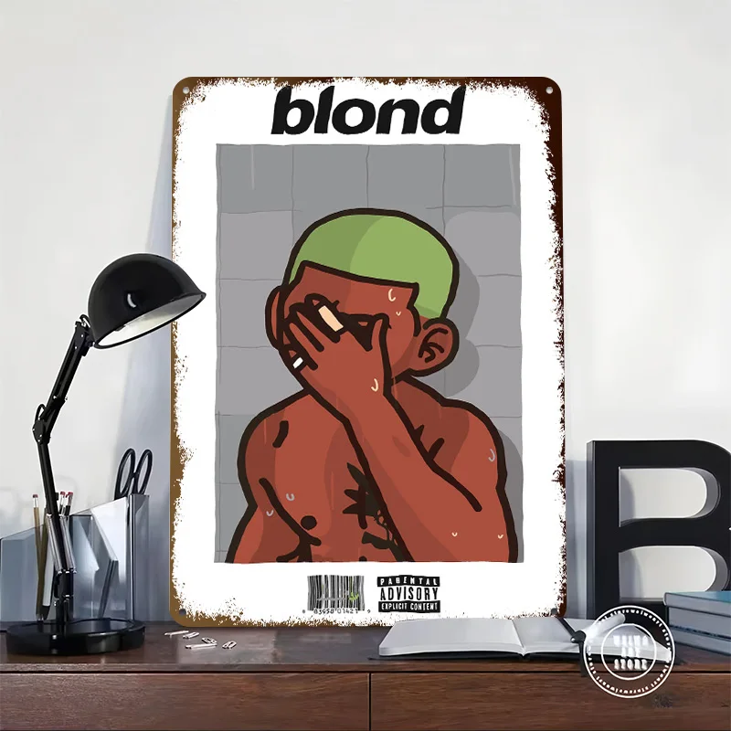 Blond Frank Ocean Metal Poster Custom Wall Art Retro Vintage Tinplate Signs for Man Cave Mancave Decoration Room Home Decor Men