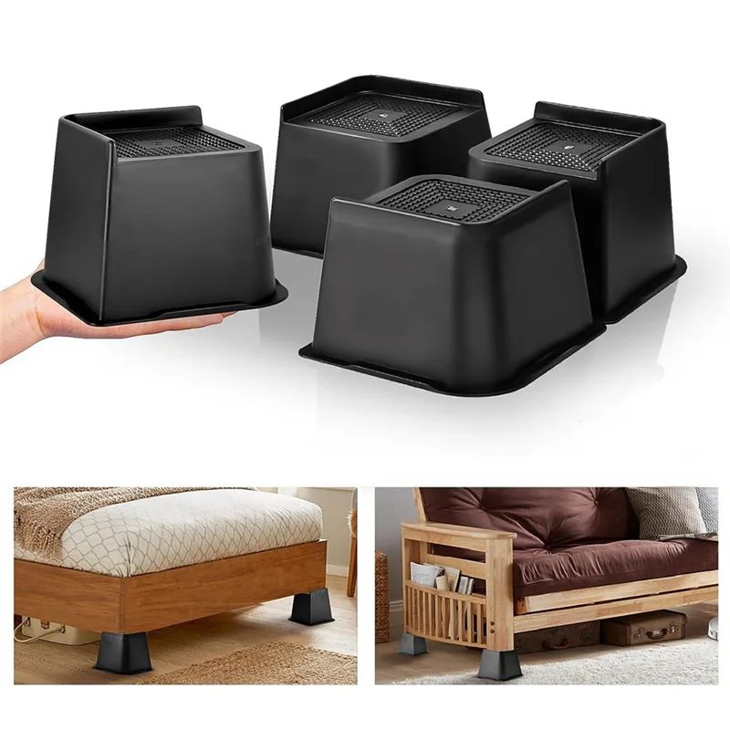

A89Q-4Pcs 4-дюймовый каркас кровати с увеличенной высотой, сверхмощный регулируемый каркас мебели, каркас для дивана, стола и стула