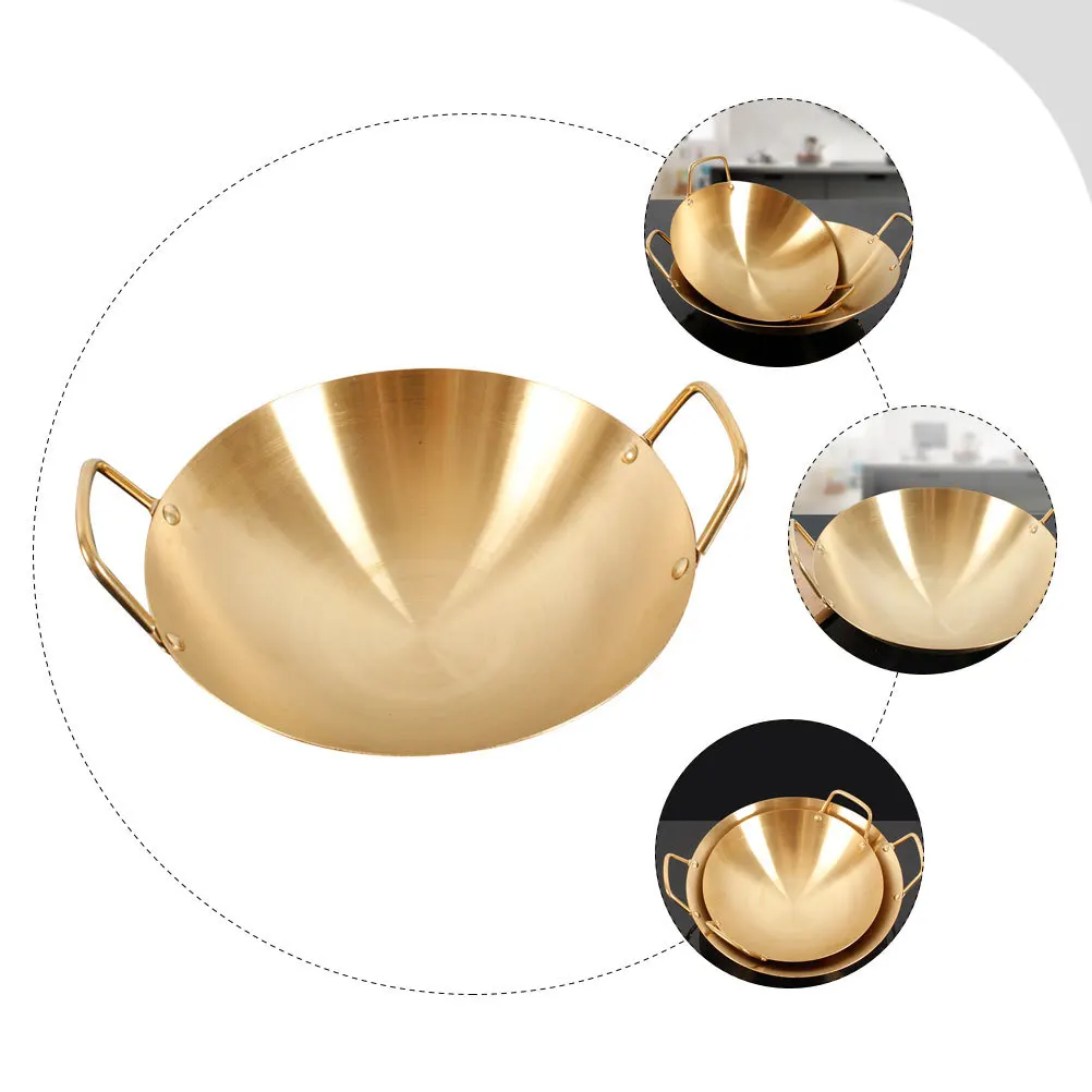 سميكة مقبض مزدوج الفولاذ المقاوم للصدأ وعاء جاف عالية المتانة المضادة للحرق عموم للشواية الكحول موقد إناء/ قدر الطبخ المنزلية