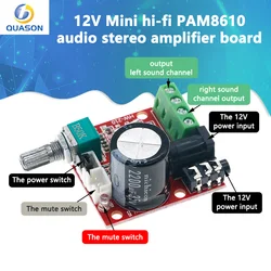 ! Hot Sale 12V Mini Hi-Fi PAM8610 Audio Stereo Amplifier Board 2X10W Dual Channel D Class Lowest Price