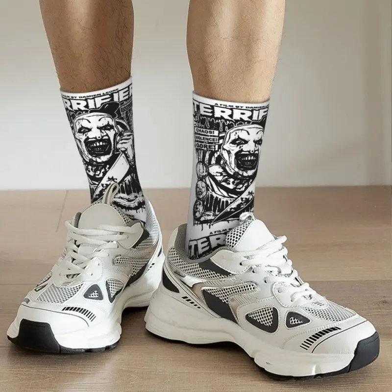 Cool Printing Terrifier Movie Clown Socks for Women Men Stretch Summer Autumn Winter Halloween Horror Crew Socks