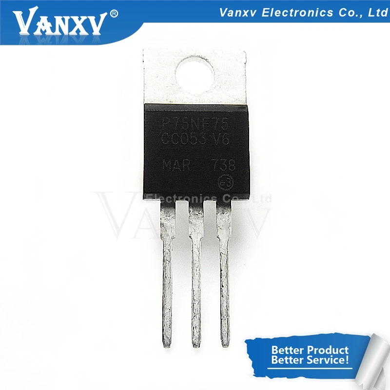 1-20PCS STP75NF75 P75NF75 IRF740 F740 TOP224YN TOP224 BTA16-600B BTA16 BD244C BD244 BT136-600E BT136 TO-220