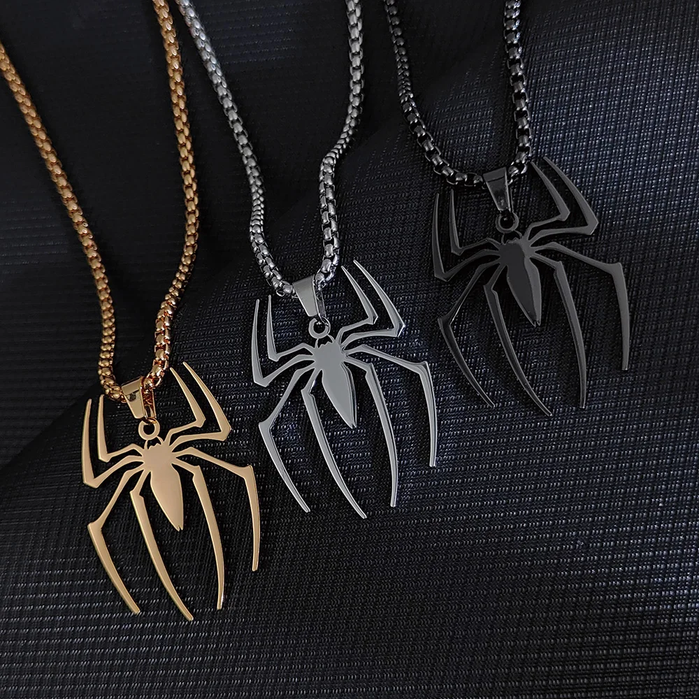 Stainless Steel High Quality Spider Pendant Necklace For Women Men Choker Jewelry Gifts Dropshipping