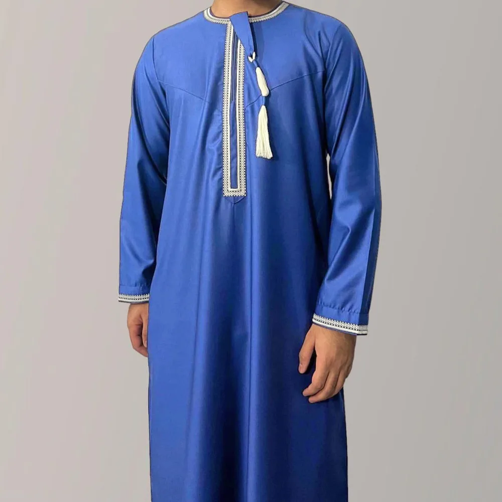 Baju Pullover lengan panjang pria Muslim, baju doa Islam, Kaftan Arab Saudi, Pakistan