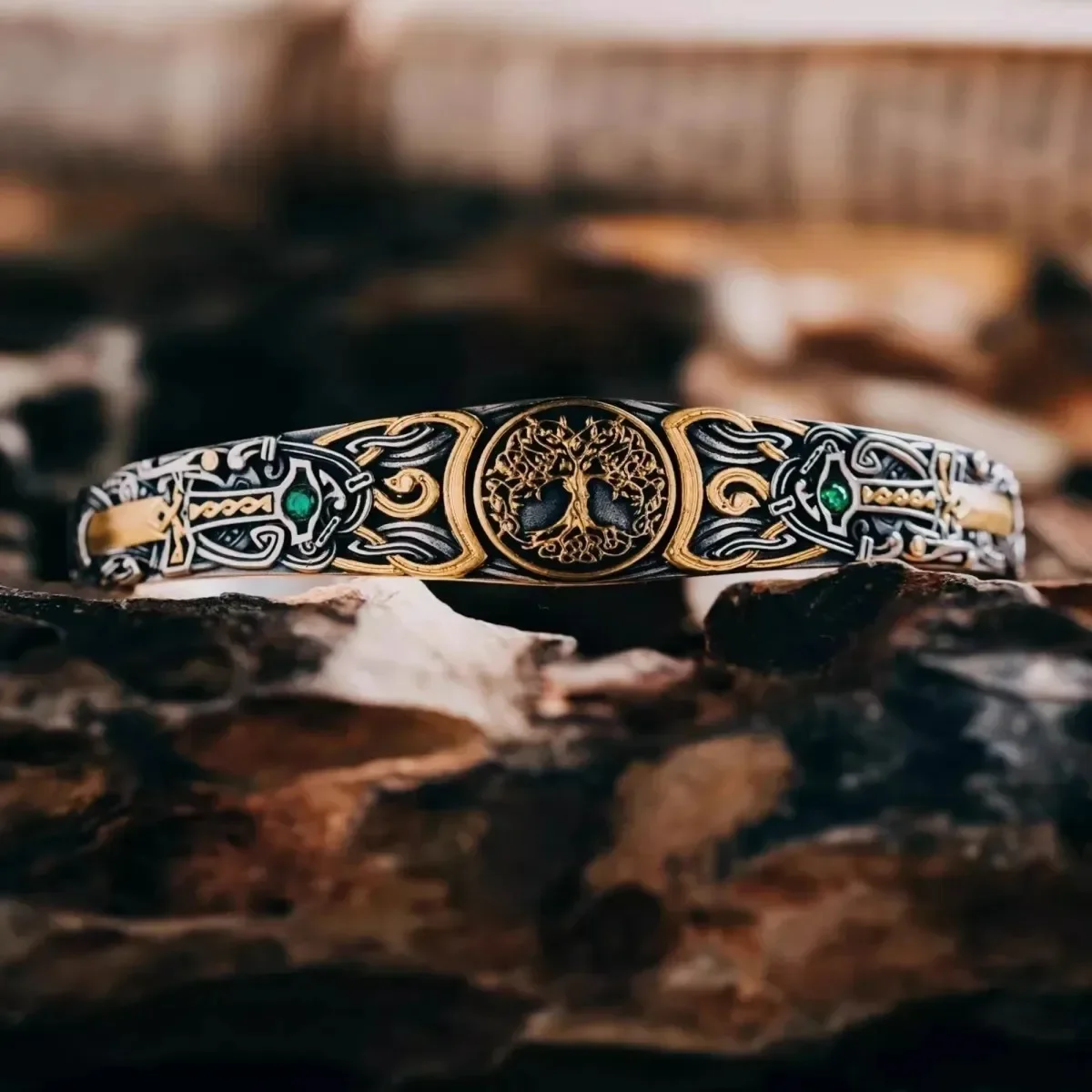 Retro Stylish Bangle‑ Men's Style Forest Son Handmade Bracelet