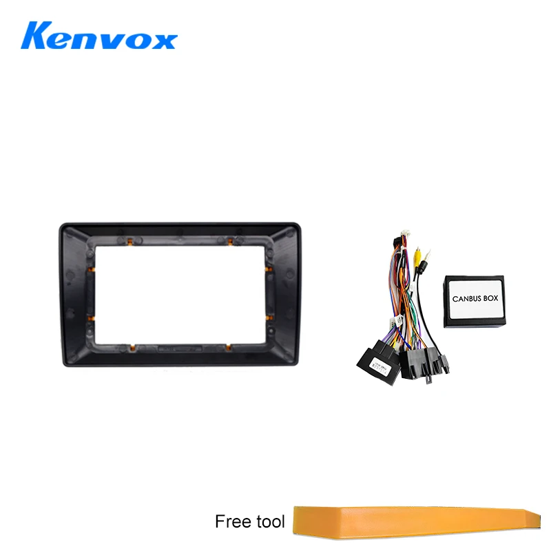 KENVOX  Radio Frame For  VW Golf Polo Tiguan Passat b7 b6 skoda rapid octavia 9 inch 2DIN Fascia Stereo Panel Harness Wire