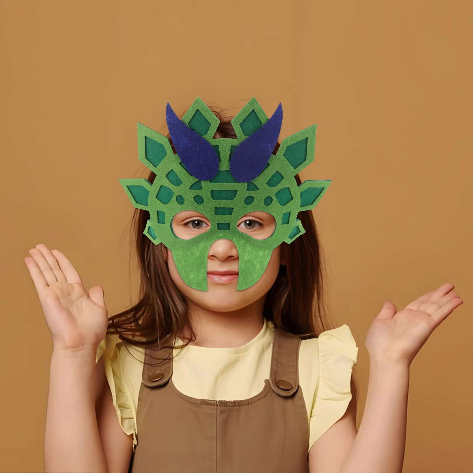 

1Set Toddler Dinosaur Cape and Mask Costume Red Breathable Fabric Lightweight Durable for Halloween Party Role Play