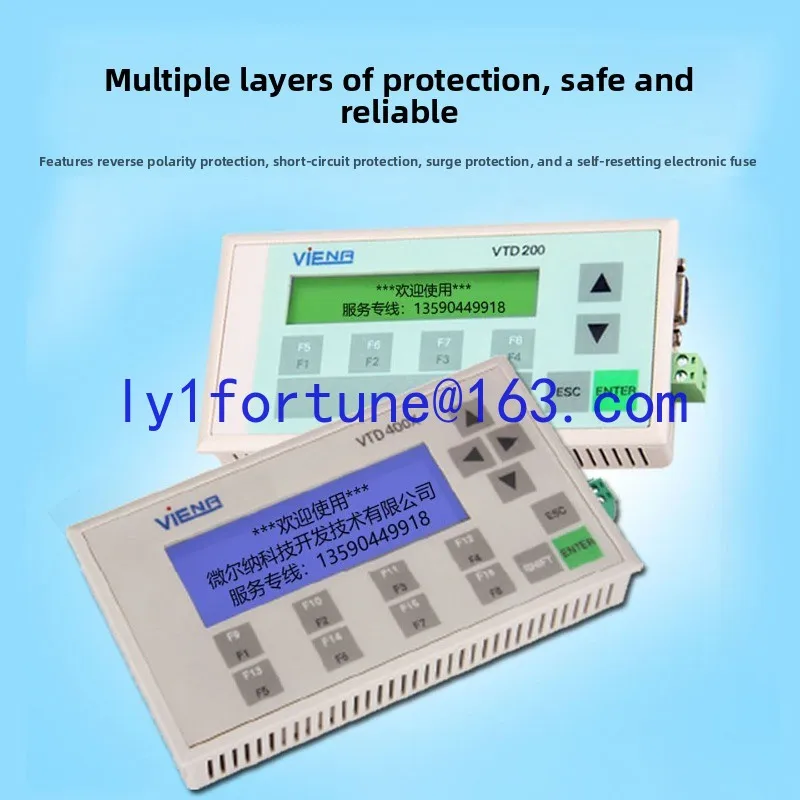 VTD200/400 text display directly connected to SMART200PLC with 24V power supply with PPI communication cable