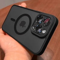 Fashion Magnetic Matte Translucent Shockproof Case For iPhone 16 15 14 13 12 11 Pro Max Plus For Magsafe Wireless Charging Cover