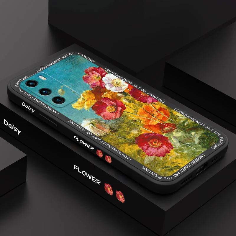 

Painting Daisy Phone Case For Huawei P40 P50 P30 P20 Pro Lite Nova 5t Y7A Mate 50 50E 40 30 20 Pro Lite Cover