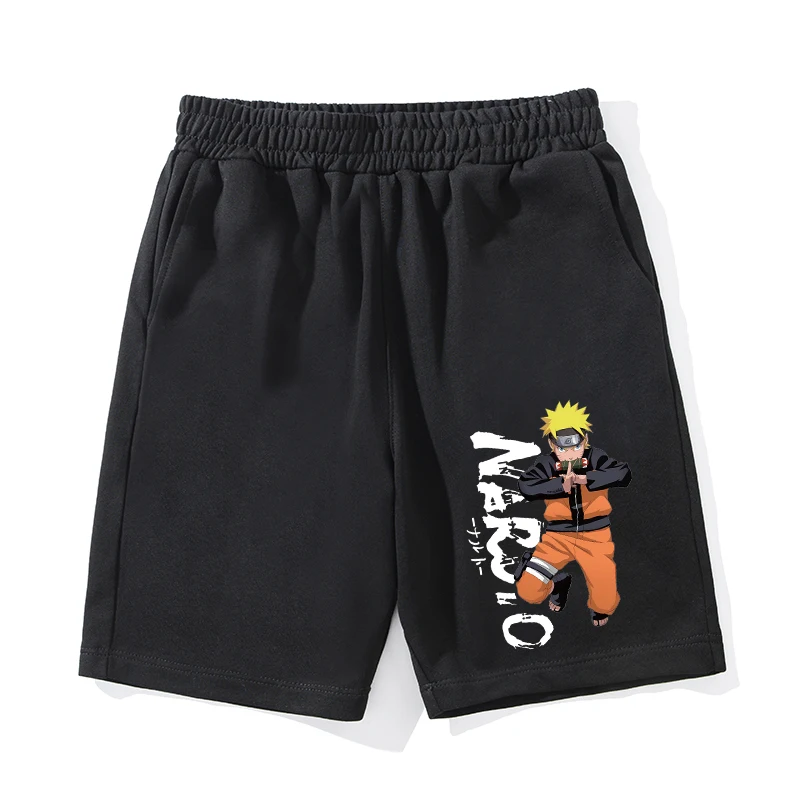 Pantaloncini da uomo e da donna di collaborazione Naruto Pantaloncini sportivi da corsa per fitness casual stampati in puro cotone di alta qualità