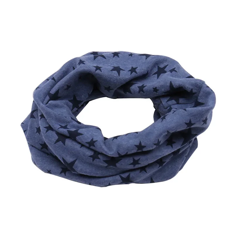 Autumn/Winter Outdoor Neck Warmer O Ring Scarf For Kids Baby Cotton Neck Scarf Cute Star Print Children Warm Scarf Kids Collar