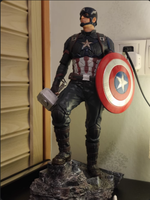 60 cm Anime Captain America Action Figure Marvel Avengers Ornament Lifelike Collection Model for Desktop Decor Ideal Boys Gift