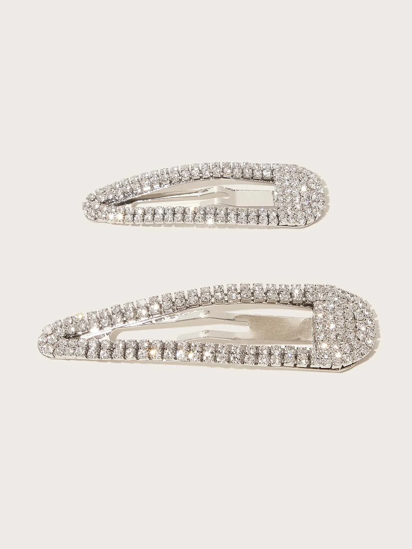 

2pcs Rhinestone Hair Snap Clips Barrettes Claw Hair Accessories